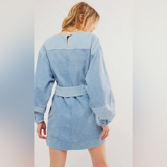 NWOT Free People Ora Denim Mini Dress - Picture 3 of 7